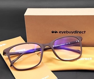 Eyebuydirect BAMBOO 50-18-135 C1 Eyeglasses Square Full Rim Brown NIB