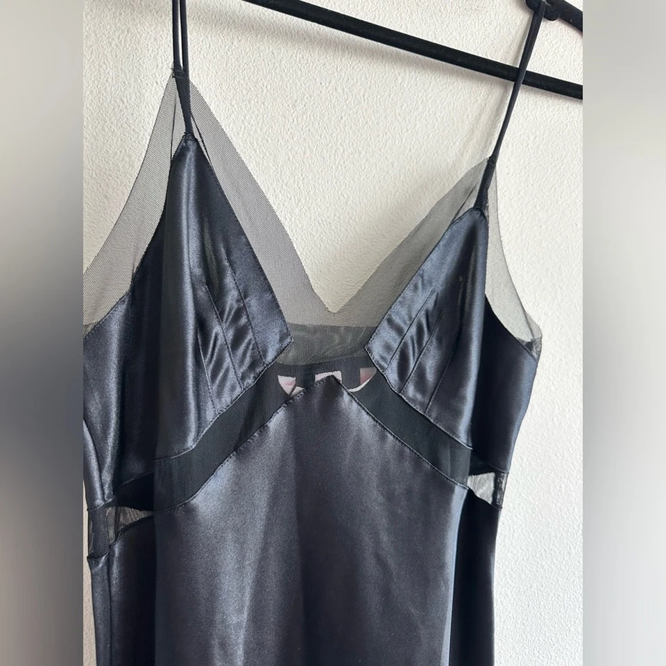 NWT Vintage Victoria’s Secret “Very Sexy” Black Satin Slip Dress – M - Image 3 of 4