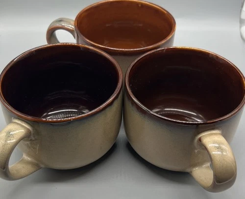 Set of 3 SANGO "Nova Brown" Extra Large Coffee Mug Soup Chili EUC