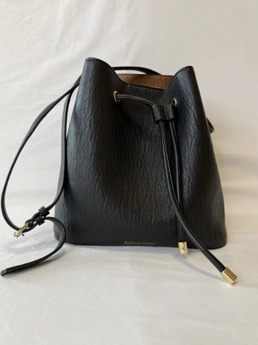 Calvin Klein vintage Leather suede drawstring bucket crossbody Calvin Klein Large Bucket & Drawstring Bags for Women for  main image 4