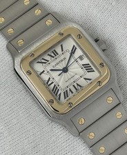 Cartier Santos Galbee Steel 18ct Gold Automatic Guilloche Gents Watch 29mm 2319