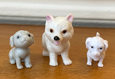 Lot de 3 Adorable Figurines Chien Chiot Shiba Inu Gris et Blanc 💛