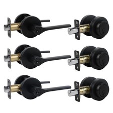 Keyed Alike Front Door Handle and Deadbolt Set,Roundness Heavy Duty Door Hand...