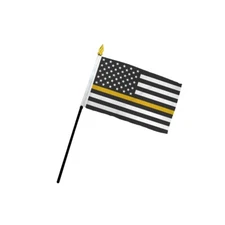 1 Dozen Thin Gold Line Flags 4x6in Stick Flag Thin Line Flag Dispatchers