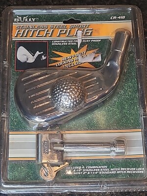 Bully Stainless Steel Hitch Plug Golf Club Fits 2.25'' Receiver 5/8'' & 1/2'' Lock