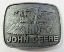 Vintage 1980 JOHN DEERE Belt Buckle Pewter COTTON PICKER Farm Tractor New NOS
