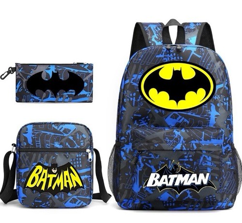 Juego de Mochila Batman Regreso a la Escuela con Bandolera y Estuche para Lápices 3 en 1 - Imagen 1 de 11