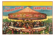 Carousel Print Vintage 1878 - Beautiful Giclee Repro - Archival  16x24