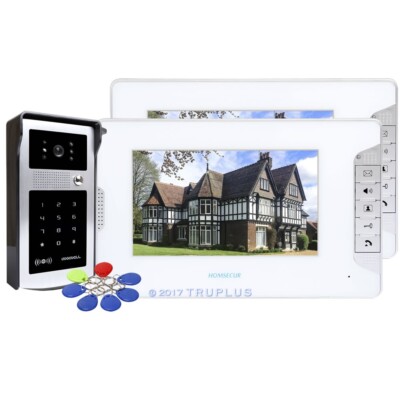 Homsecur 7 Zoll Video Türklingel 2 Monitore Unterstützung RFID entsperren, 12 V elektrische Schlösser