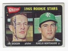 Autographed 1965 TOPPS  #286 Jim Dickson Kansas City A's card w/ COA