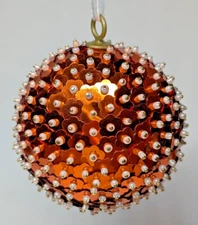 ORANGE AND WHITE FLOWERS Original Handmade Vintage Style Ornament - Made by Me