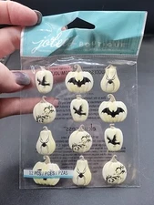 Jolee's Boutique Dimensional Stickers WHITE PUMPKIN 12 Pc Halloween Bats Spiders