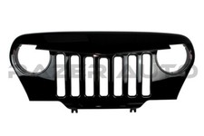 Gloss Black Skull Style Overlay Grille Fit For 97-06 Jeep Wrangler Tj 1997-2006