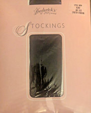 VTG Nylons Fredericks of Hollywood Stretch Stockings Black Style 994 1-Size NIP