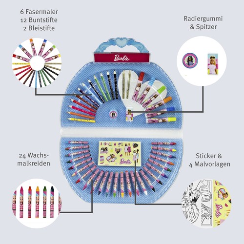 Mal- und Bastelset Barbie | Malkoffer mit Super Sticker Set - Bild 4 von 6