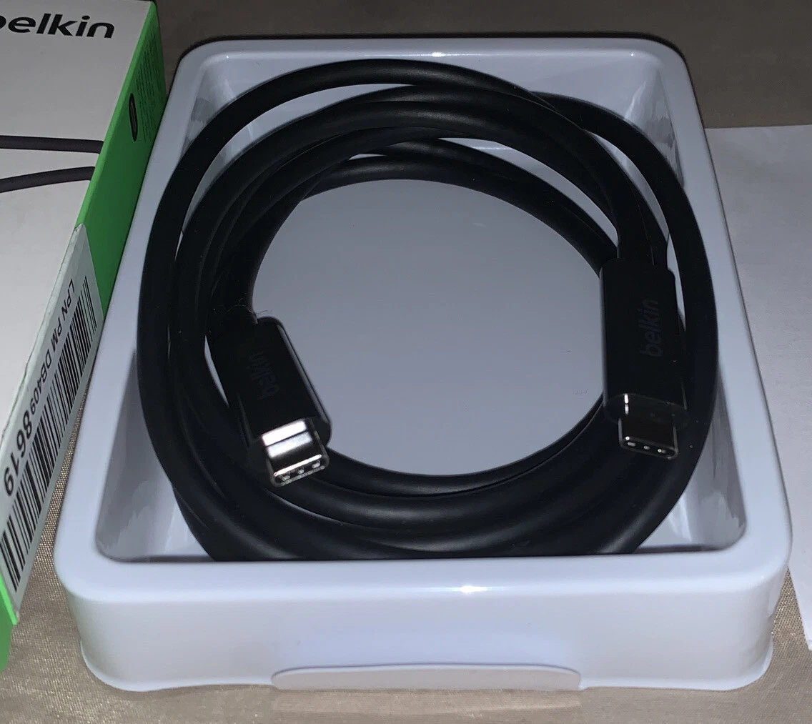 Belkin F2CD085BT2M-BLK Thunderbolt 3 Cable [usb-c To Usb-c] [100w] [6ft/2m]