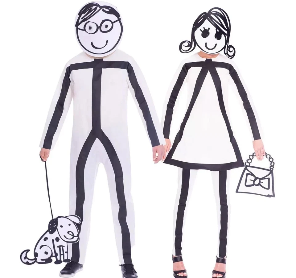 AMSCAN Strichmännchen Kostüm Fasching