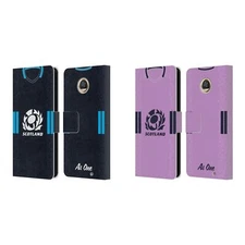 OFFICIAL SCOTLAND RUGBY 2022/23 CREST KIT LEATHER BOOK CASE FOR MOTOROLA PHONES