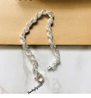 BIRTHDAY GIFT 4 MEN'S  8" 6mm Solid Metal 925 Silver Thin Rope Chain Bracelets