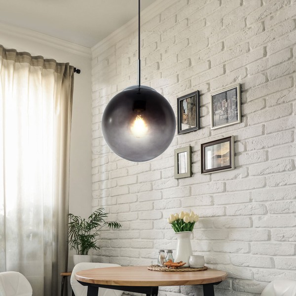 Glas Kugel HäNge Decken Leuchte Wohn Schlaf Zimmer Beleuchtung HäNge Lampe Rauch-image