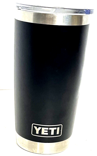 YETI Rambler Stainless Steel 20oz Tumbler Black with Lid Coffee Tea ...