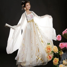 White Hanfu Loose-sleeved Shirt Ancient Costume Daily Fairy Woman Chinese Dress