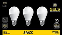 Sels Led A19 Led Light Bulb 10 Watts 806 Lumens E26 Standard Base 60 Watt Incand on sale Sels Led A19 Led Light Bulb 10 Watts 806 Lumens E26 Standard Base 60 Watt Incand on sale