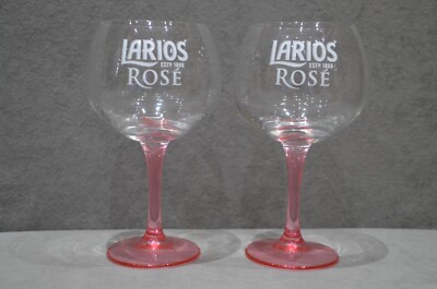 2x Larios Rose Premium Gin Ballon große Schale Kelch Copa rosa Stiel brandneu