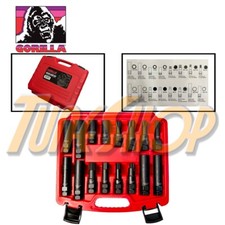 Gorilla 16 Pc Master Tuner Spline Hex Star Socket Key Lock Lug Nut Set Wheel Rim