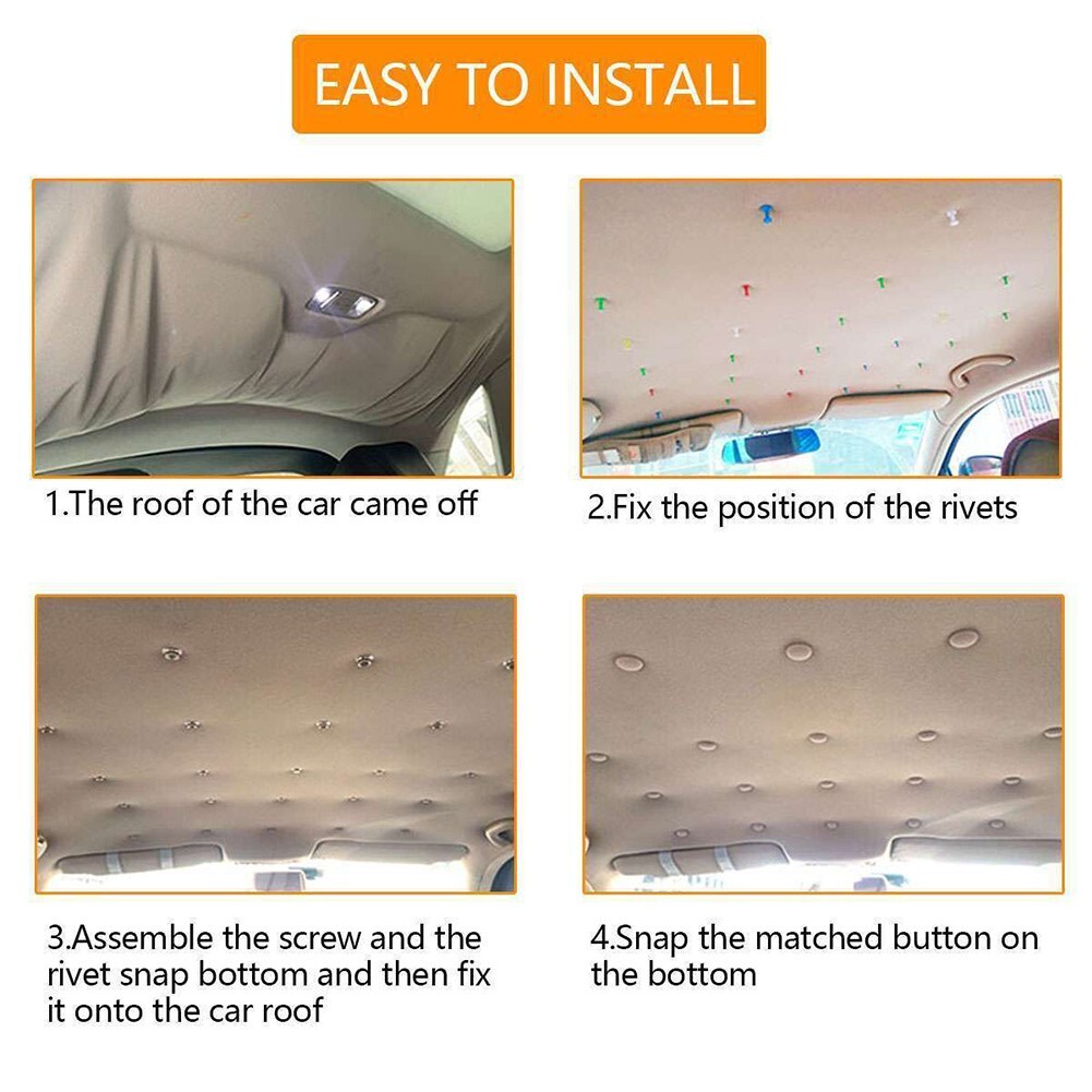 Quick and Easy Sagging Headliner Fixation Car Roof Repair Kit with 60