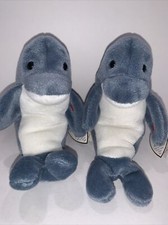Ty Pair Of 2 Beanie Baby Echo the dolphin oddity And Waves The Dolphin 1996