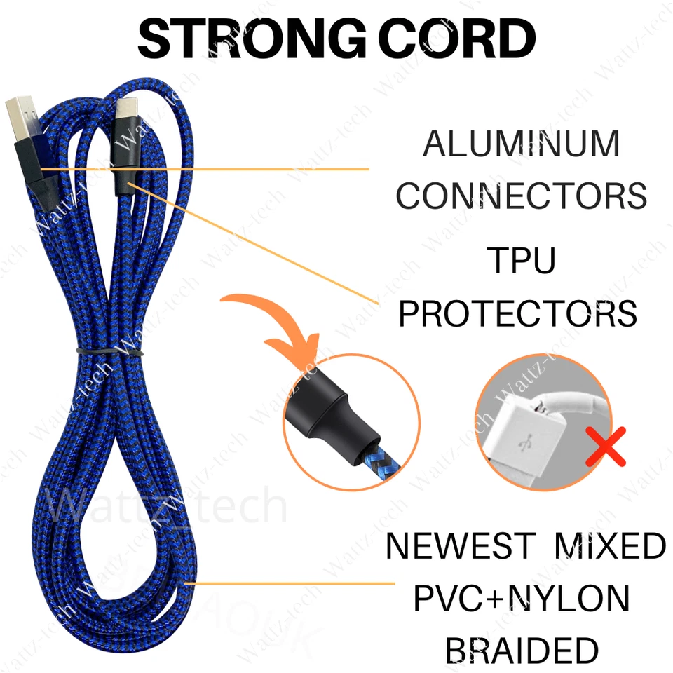 3-Pack 6Ft Braided USB Charger Cable For iPhone 13 12 11 XR 8 iPad Charging Cord - Image 3 of 4