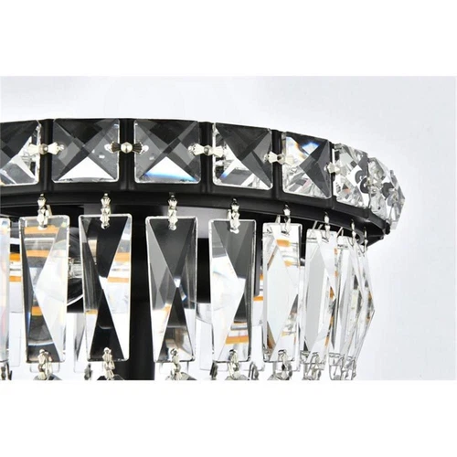 Elegant Lighting Tranquil 8" Metal and Crystal Flush Mount in Black - Picture 7 of 8