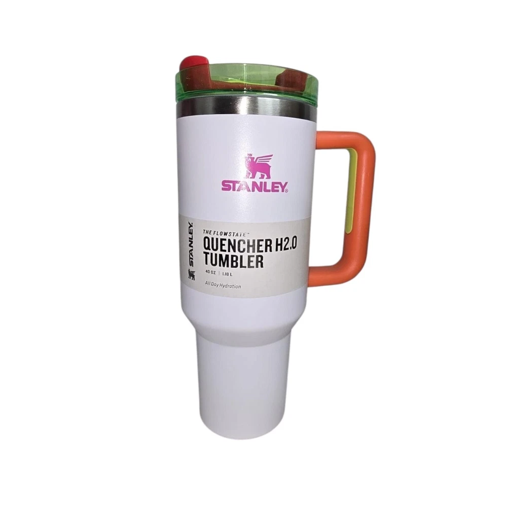 Stainless Steel Tumbler with Straw H2O Flowstate Quencher Flamingo Travel Mug