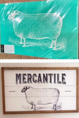 Chalk Couture Transfer Corner Market Collection : Sheep 18'' x 12'' Farmhouse NEW