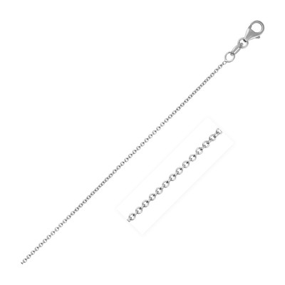 14 Karat Weißgold runde Kabelgliederkette (1,10 mm)