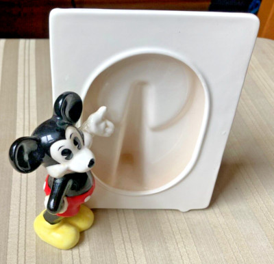 Vintage Walt Disney Productions Mickey Mouse Porcelain 3D Picture Frame - Japan