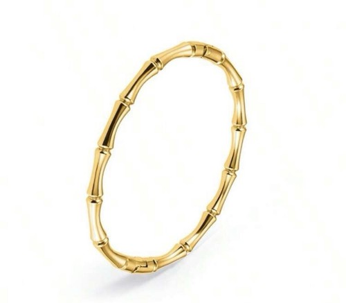 Titanstahl 18K vergoldet Bambus Armreif Armband