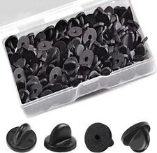 100 Pcs PVC Rubber Butterfly Clutch Backings Holder - Tie Tacks Keepers, for Rep