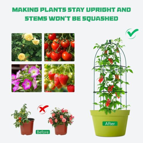 SLSY 3 Packs Garden Trellis,Tomato Cage for Climbing Plants Outdoor 47.2"x17.7" - Picture 31 of 39