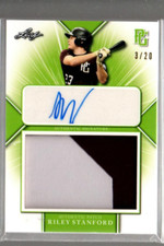 2021 Leaf Perfect Game Showcase Patch #PARS2 Riley Stanford Auto Jersey /20