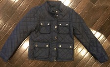 GAP Kids Navy Blue Diamond Quilted Utility Equestrian Barn Jacket Size L 10