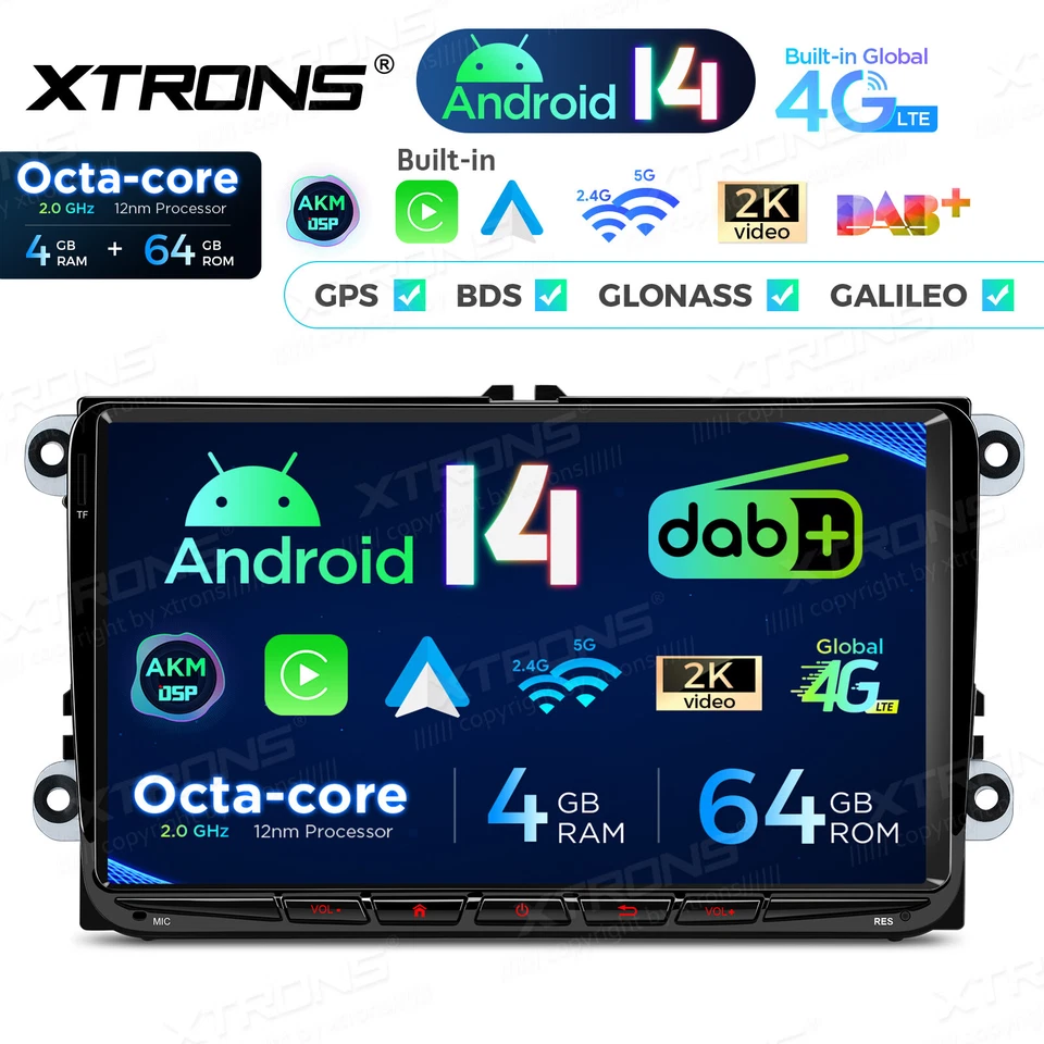 Für VW GOLF 5 6 Touran Passat Autoradio Android 14 64G 8Kern 4G DAB+ integriert - Bild 3 von 4