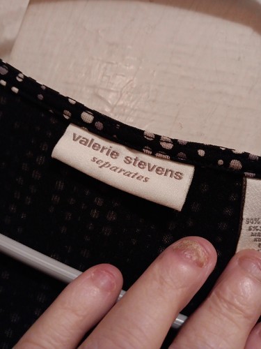 Valarie Stevens WomansWrap Dress Size Large Black White Gray Polka Dots - Picture 7 of 11