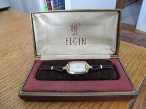 VTG ELGIN 541 USA 15 JEWELS C843806 .025 GOLD FILLED CONTENT WRISTWATCH W/BOX