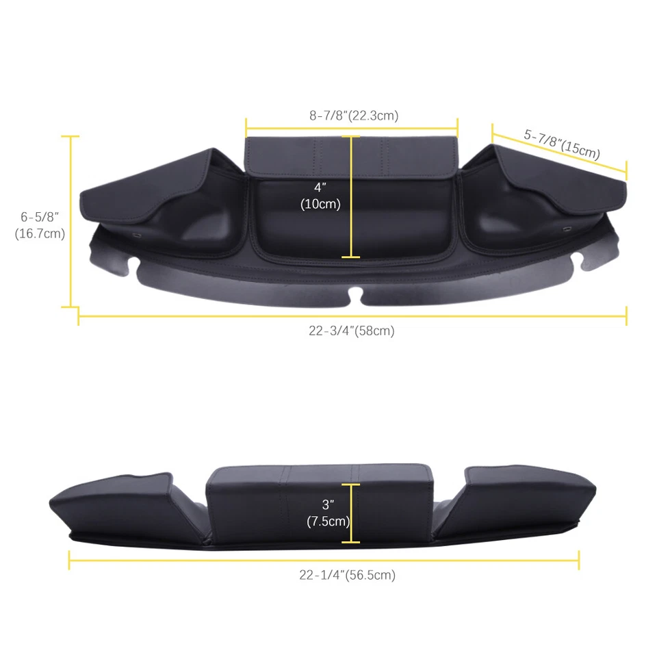 Bolsa de 3 bolsillos parabrisas para Harley Trike Tri Glide Ultra Classic FLHTCUTG Foto 4 de 4
