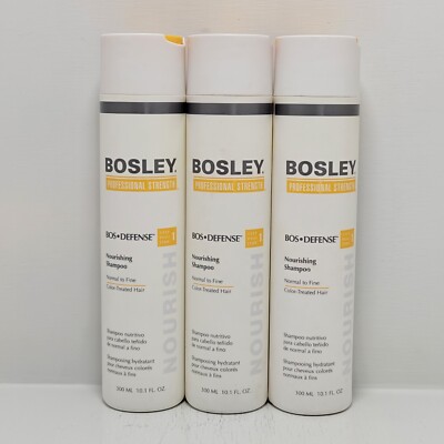 Bosley Defense Nourishing Shampoo for Normal To Fine Hair 10.1 oz | Pack of 3
