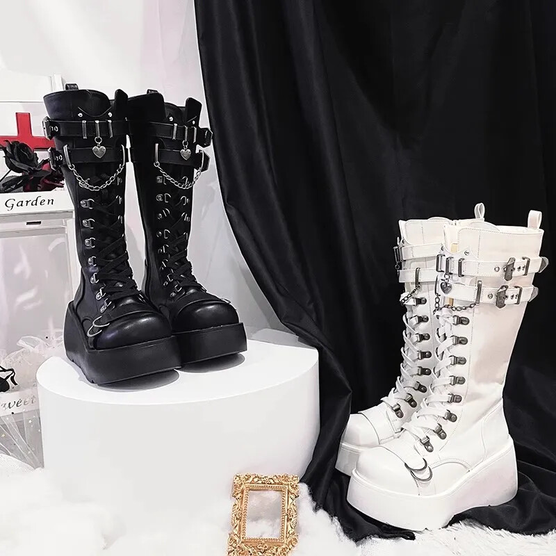 靴 00s - Gimmick Side Belt Long Boots PUNK 00s - Gimmick Side Belt Long Boots PUNK