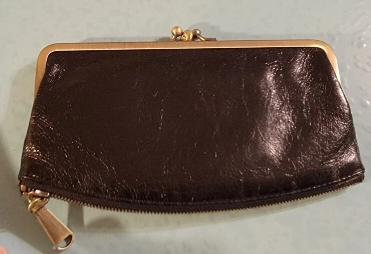 Vintage HOBO International Lauren Clutch Black Leather Wallet Ship Free -  Etsy