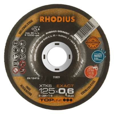 10 Stück Rhodius XTK6 Exact 125x0,6x22,23mm; die dünnste Trennscheibe der Welt